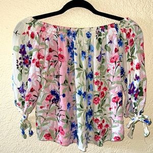 Floral Shoulder crop blouses